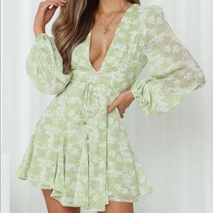 Hello Molly Gold Star Dress Olive